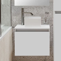 Runo Тумба с раковиной Бари 50 Uno подвесная белая – фотография-2