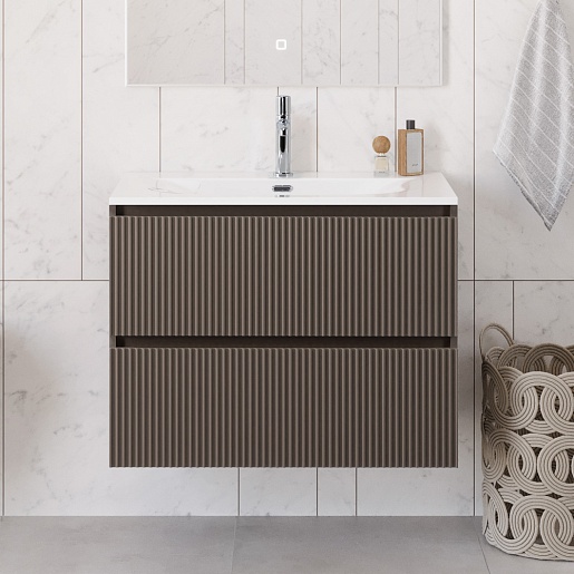 BelBagno Тумба под раковину Uno 90 подвесная Бежевый матовый – картинка-13