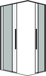 Grossman  Душевой уголок Galaxy 100x90x195 профиль черный матовый стекло прозрачное – фотография-2