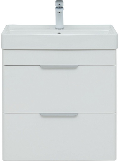 Aquanet Тумба под раковину Ирис New 60 2 ящика подвесная белая глянцевая – фотография-4
