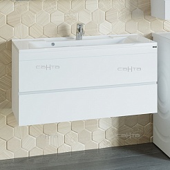 СанТа Тумба с раковиной Марс 100 подвесная, Elen 100 – фотография-1