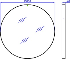 Aqwella Зеркало для ванной RM черное, 80 см – фотография-2