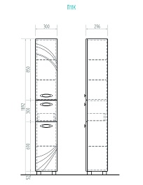 Vigo Пенал для ванной Mirella 300 белый – фотография-4