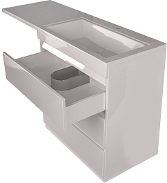 Style Line Тумба с раковиной Даллас 130 R 3 ящика под стиральную машину – фотография-4