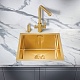 Milacio Мойка кухонная Denia 44 Steel золото брашированное – картинка-14