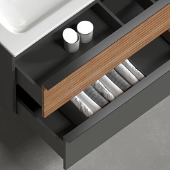 Sancos Тумба с раковиной Delta 120 дуб красный/графит раковина Grace 121 CN7017 – фотография-2