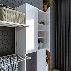 Бриклаер Пенал Хелена 64 над стиральной машиной белый – фотография-4