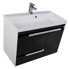 Aquanet Тумба с раковиной "Тиволи 90" черная – фотография-7