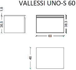Boheme Тумба Flat Valessi Uno-S 60 подвесная антрацит матовый – фотография-5