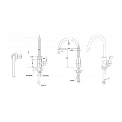 Bravat Смеситель для кухни Rhein F7429564BW-ENG матовый черный – фотография-2