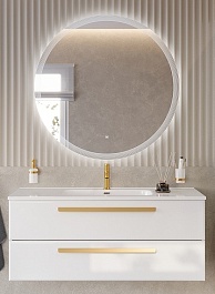 BelBagno Мебель для ванной Eco Cer-N 120 CZR-8095-120 bianco lucido ручки сатиновое золото – фотография-1