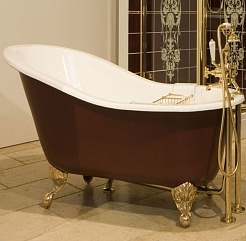 Фэма Чугунная ванна "Beatrice", ножки золото, покрытие RAL, матовое – фотография-3