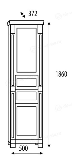 Misty Шкаф - пенал Tiffany 50 L белый/сусальное золото – фотография-2