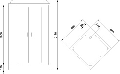 Royal Bath Душевая кабина HP RB 90HP6-GC-BL 90x90 стекло матовое профиль черный матовый – фотография-3