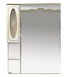 Misty Мебель для ванной Монако 90 L белая патина – фотография-4