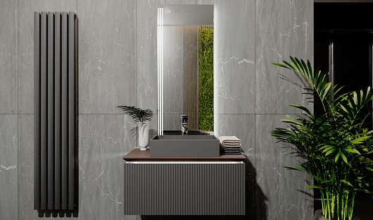 Jorno Тумба под раковину Strong 100 с подсветкой антрацит – картинка-5