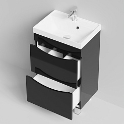 Водолей Тумба с раковиной Лайт 50 черная – фотография-5