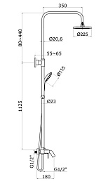 Azario Душевая стойка Tevis AZ-15490531 хром – фотография-2