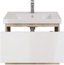 Dreja Тумба под раковину Perfecto 70 подвесная белая/дуб эврика – фотография-5