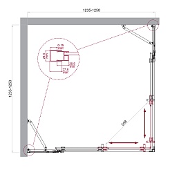 BelBagno Душевой уголок Luce 125/125 LUCE-A-22-100+25-C-Cr профиль хром стекло прозрачное – фотография-6