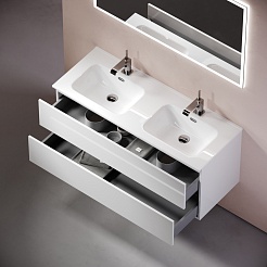 Sancos Тумба с раковиной Urban 120-2 белый глянец раковина Element 121-2 CN7004 – фотография-8