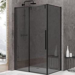 Black&White Душевой уголок Stellar Wind S898 Black-Grey 120x80 – фотография-1