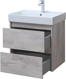 Aquanet Тумба под раковину Nova Lite 60 подвесная дуб белый – фотография-8