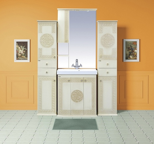 Misty Мебель для ванной Olimpia Lux 75 L бежевая патина – фотография-2