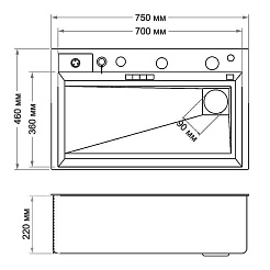 Mixline Мойка настольный монтаж 75/46 (3,0) выпуск 3 1/2 сатин – фотография-5