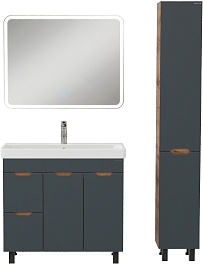 Onika Мебель для ванной Айленд 90 с б/к графит/дуб крафт – фотография-2