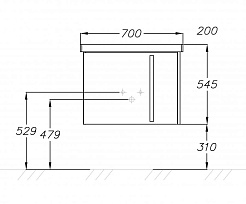  Тумба с раковиной Стайл 70 белый/орегон – фотография-3