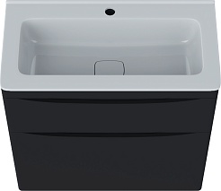 Vivon Тумба с раковиной Ostin 70 напольная черная матовая – фотография-7