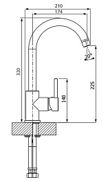 Florentina Смеситель Альфа AV капучино для кухонной мойки – фотография-2