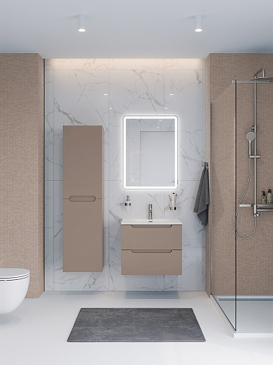 BelBagno Тумба с раковиной Etna 60 подвесная бежевая матовая – картинка-5