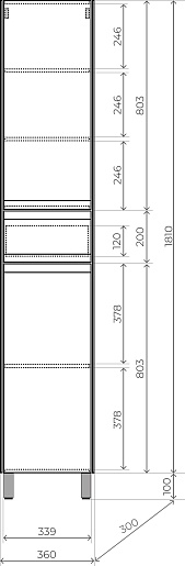 Style Line Шкаф пенал Манхэттен 36 олива – фотография-6