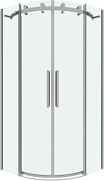Grossman  Душевой уголок Classic 100x100x195 четверть круга профиль хром стекло прозрачное – фотография-1