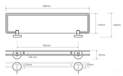 Bemeta Полка стеклянная с бортиком, Omega 104102202 – фотография-2