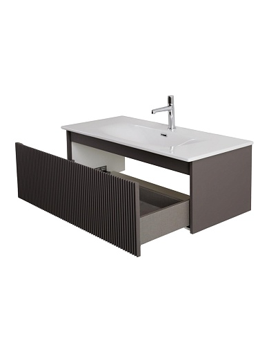 BelBagno Тумба под раковину Uno 100 с 1 ящиком подвесная Темно-Серый матовый – картинка-7