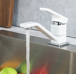 Frap Смеситель для кухни 35k G4517-8 белый/хром – фотография-3