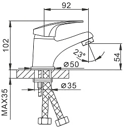 Frap Смеситель для раковины H39 F1039-B хром – фотография-2