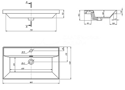 Equil Тумба с раковиной Mirage 80 1 ящик подвесная графит софт – фотография-13