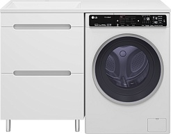 Misty Мебель для ванной Байкал 120 L под стиральную машину белая – фотография-5