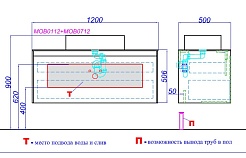 Aqwella Тумба с раковиной Mobi 120 дуб балтийский – фотография-2
