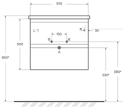 BelBagno Тумба под раковину Albano-Cer 60 подвесная Rovere Nature Grigio – фотография-10