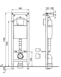 Wisa Система инсталляции для унитазов Exellent XS WC 90/110 мм – фотография-5