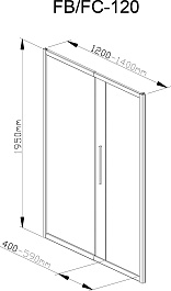 DTO Душевая дверь в нишу FB 120-140 Black – фотография-10