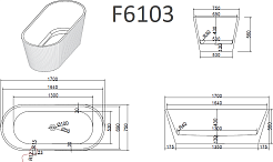 Frank Акриловая ванна 170х75 F6103 black – фотография-8