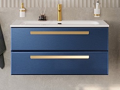 BelBagno Мебель для ванной Eco Cer-N 100 CZR-8073-100 sapfiro ручки сатиновое золото – фотография-3