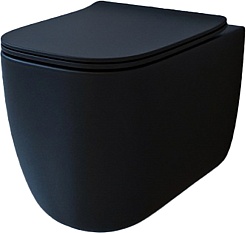 Esbano Унитаз Garant подвесной безободковый черный матовый – фотография-1