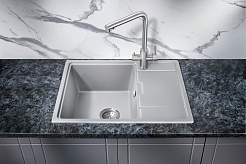 Milacio Мойка кухонная Navarra 65 Cuarzo серая металлик – фотография-2